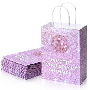 NWT 12pc‎ Swiftie Bejeweled Pink Glitter Party Gift Bags